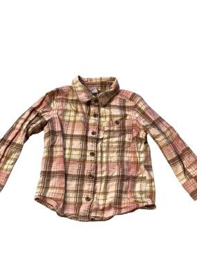 Old Navy: Plaid Flannel Long Sleeve Shirt, Size 3T